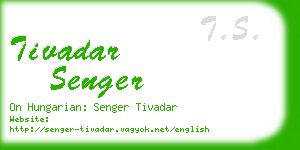 tivadar senger business card